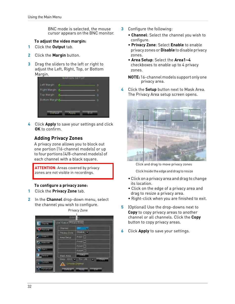 Adding privacy zones | LOREX Technology DIGITAL VIDEO SURVEILLANCE RECORDER LH010 ECO BLACKBOX SERIES User Manual | Page 48 / 128