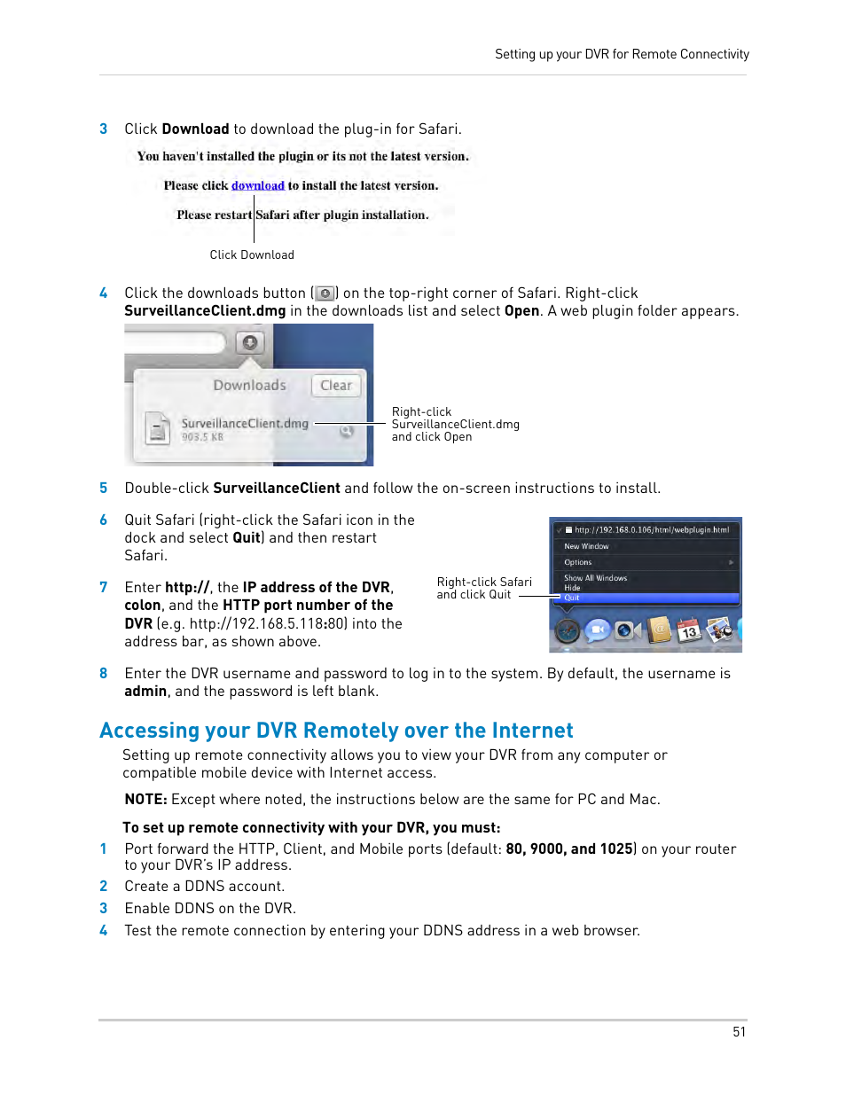 Accessing your dvr remotely over the internet | LOREX Technology DIGITAL VIDEO SURVEILLANCE RECORDER LH010 ECO BLACKBOX SERIES User Manual | Page 67 / 128