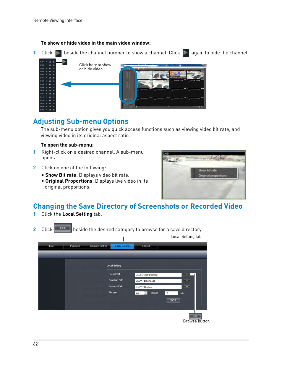 Adjusting sub-menu options | LOREX Technology DIGITAL VIDEO SURVEILLANCE RECORDER LH010 ECO BLACKBOX SERIES User Manual | Page 78 / 128