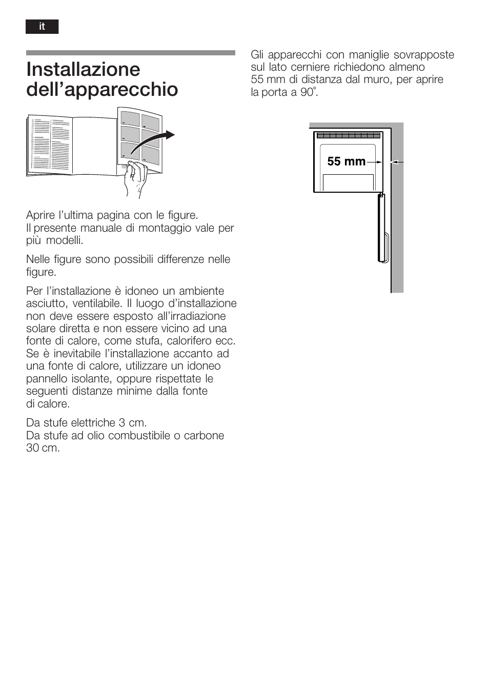 Installazione dell'apparecchio | Bosch KGN 36A63 User Manual | Page 10 / 36