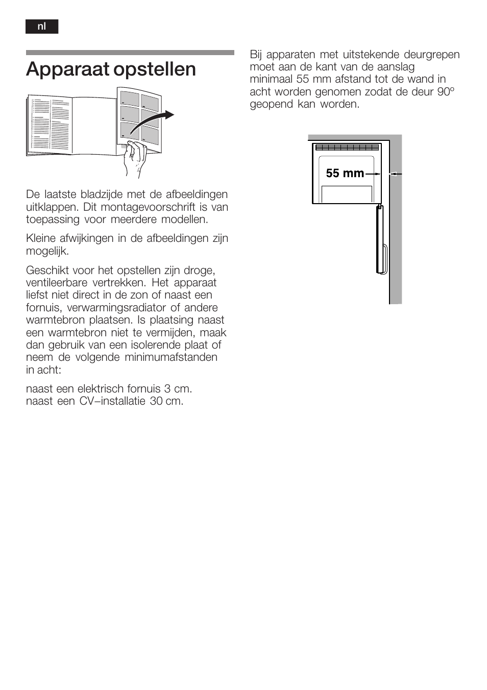 Apparaat opstellen | Bosch KGN 36A63 User Manual | Page 12 / 36