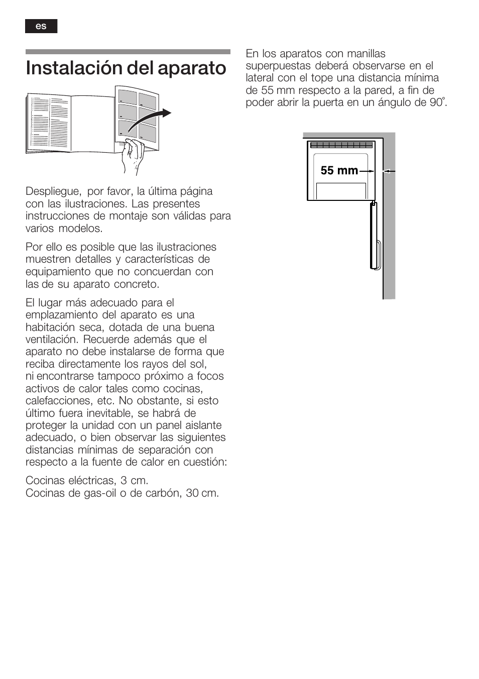 Instalación del aparato | Bosch KGN 36A63 User Manual | Page 22 / 36