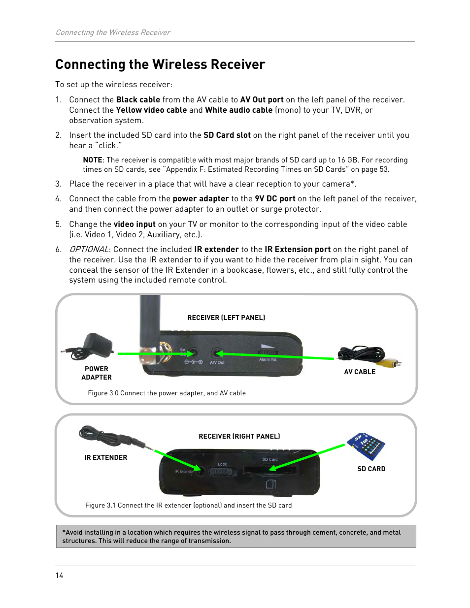 Connecting the wireless receiver | LOREX Technology LW2301 User Manual | Page 18 / 64