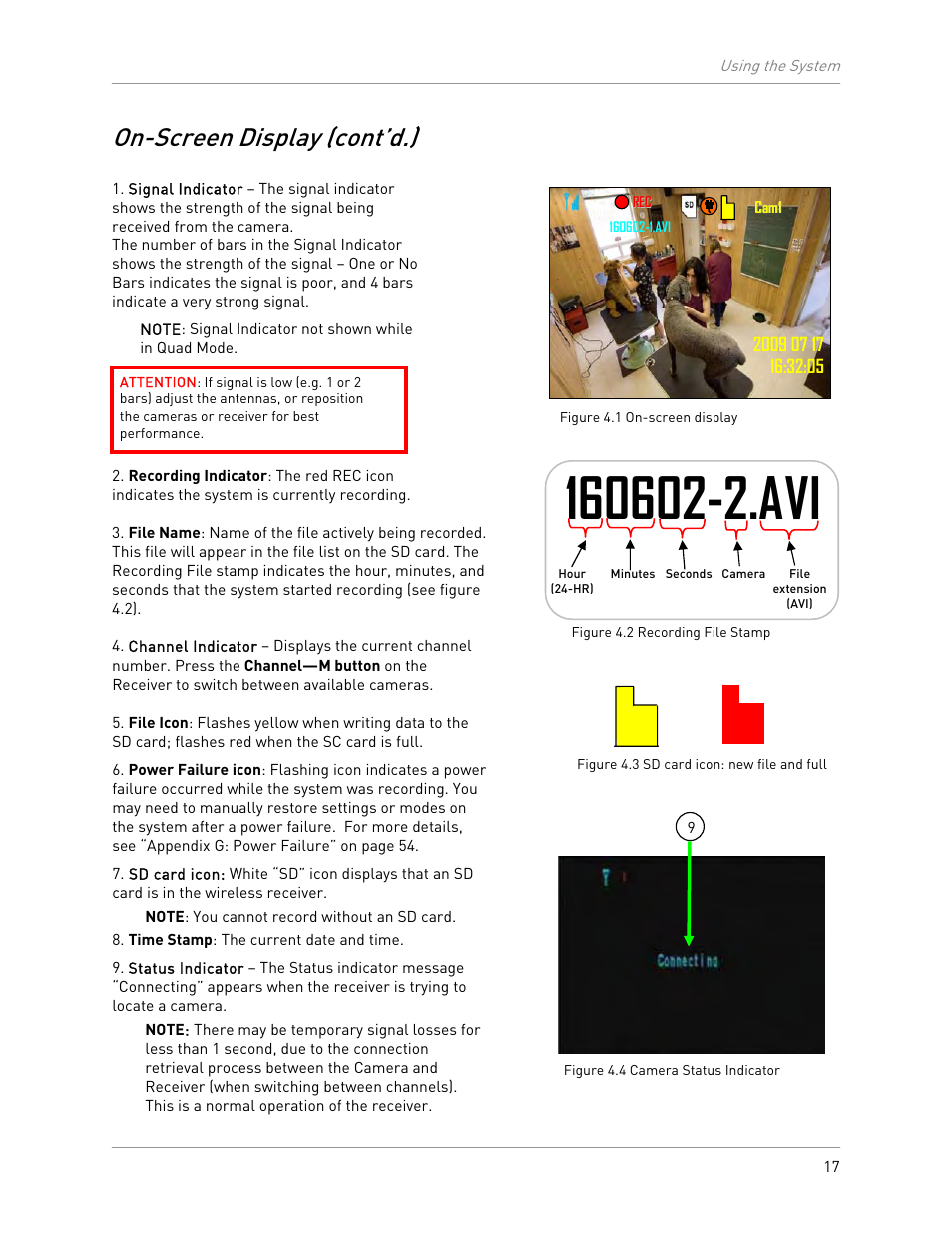 On-screen display (cont’d.) | LOREX Technology LW2301 User Manual | Page 21 / 64