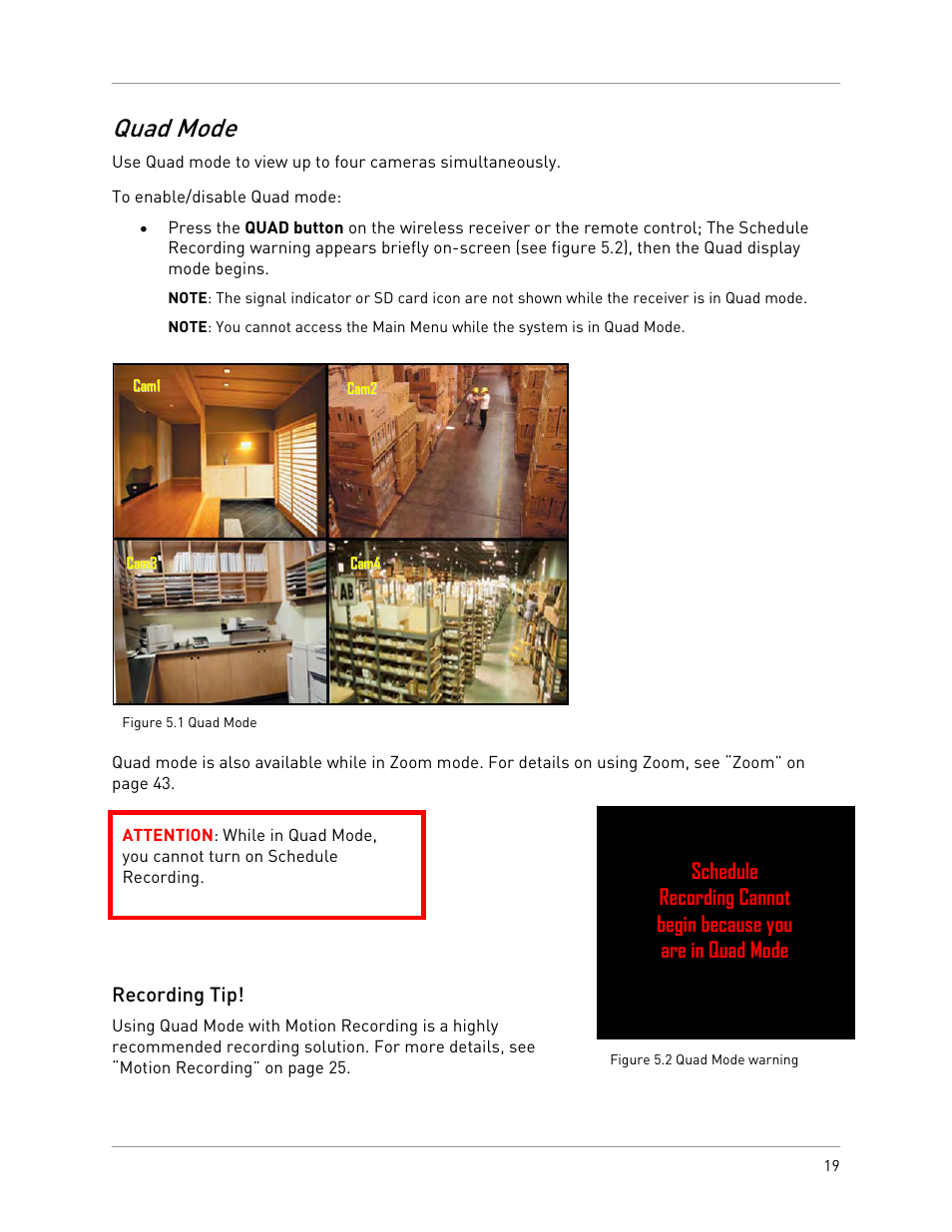 Quad mode | LOREX Technology LW2301 User Manual | Page 23 / 64