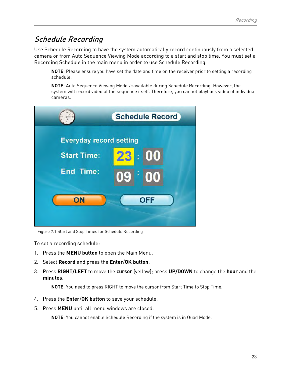 Schedule recording | LOREX Technology LW2301 User Manual | Page 27 / 64