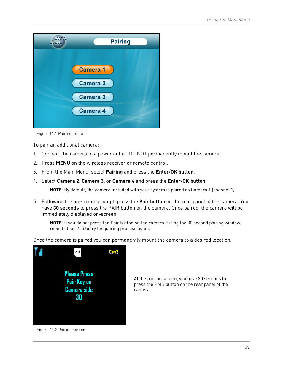 Please press pair key on camera side 30 | LOREX Technology LW2301 User Manual | Page 43 / 64