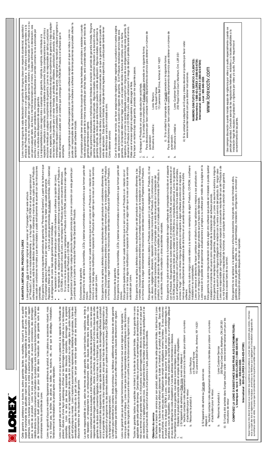 W.lo re xcct v. co m | LOREX Technology LW2301 User Manual | Page 62 / 64