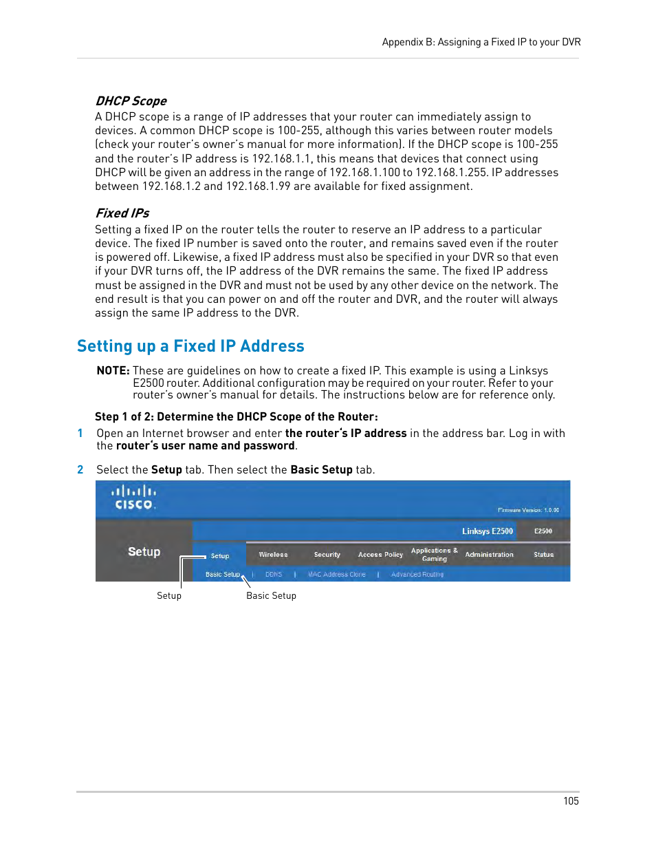Setting up a fixed ip address | LOREX Technology LH330 EDGE2 User Manual | Page 123 / 144