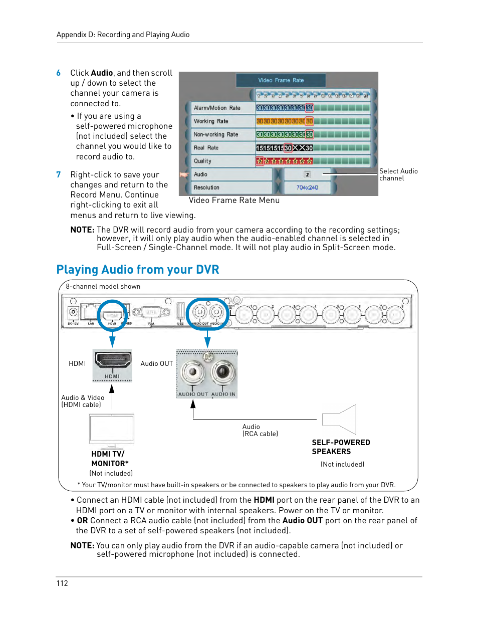 Playing audio from your dvr | LOREX Technology LH330 EDGE2 User Manual | Page 130 / 144