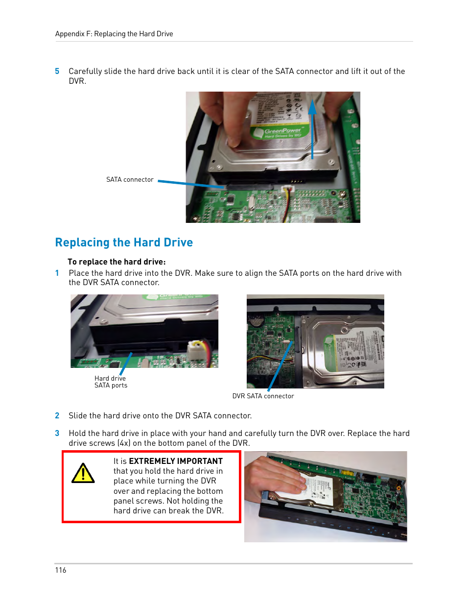 Replacing the hard drive | LOREX Technology LH330 EDGE2 User Manual | Page 134 / 144