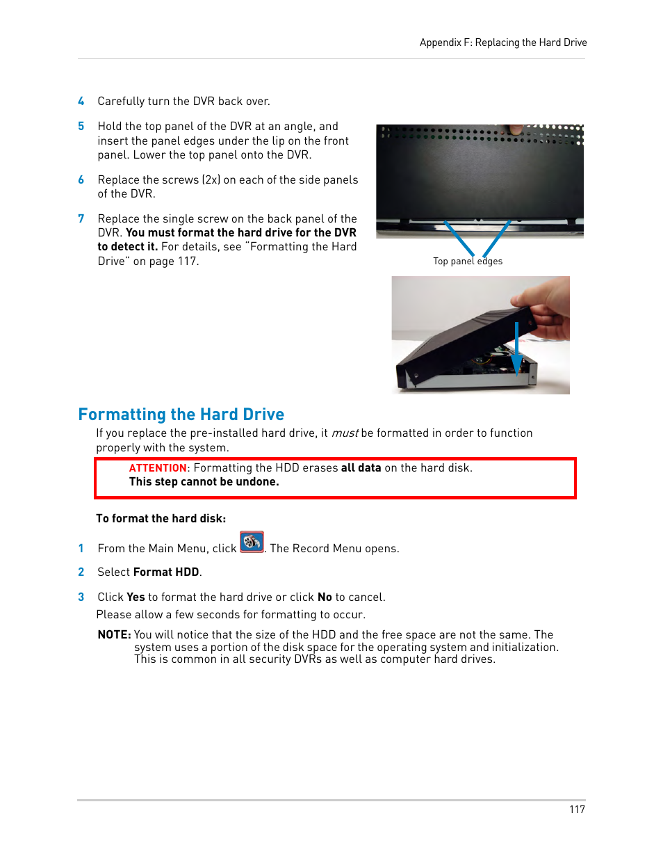 Formatting the hard drive | LOREX Technology LH330 EDGE2 User Manual | Page 135 / 144