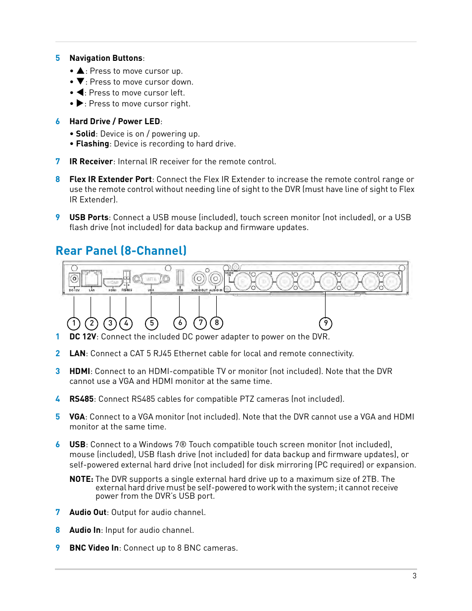 Rear panel (8-channel) | LOREX Technology LH330 EDGE2 User Manual | Page 21 / 144