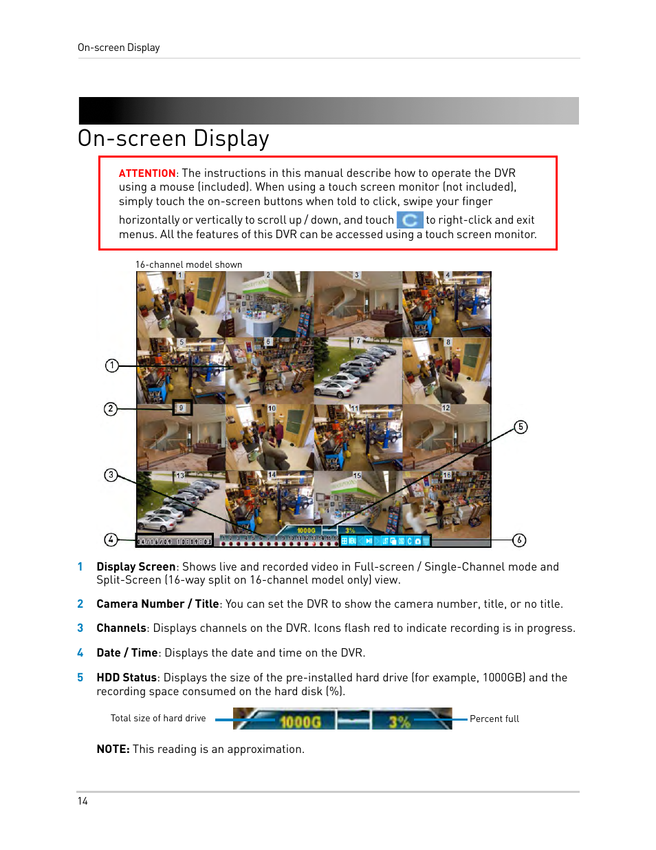 On-screen display | LOREX Technology LH330 EDGE2 User Manual | Page 32 / 144