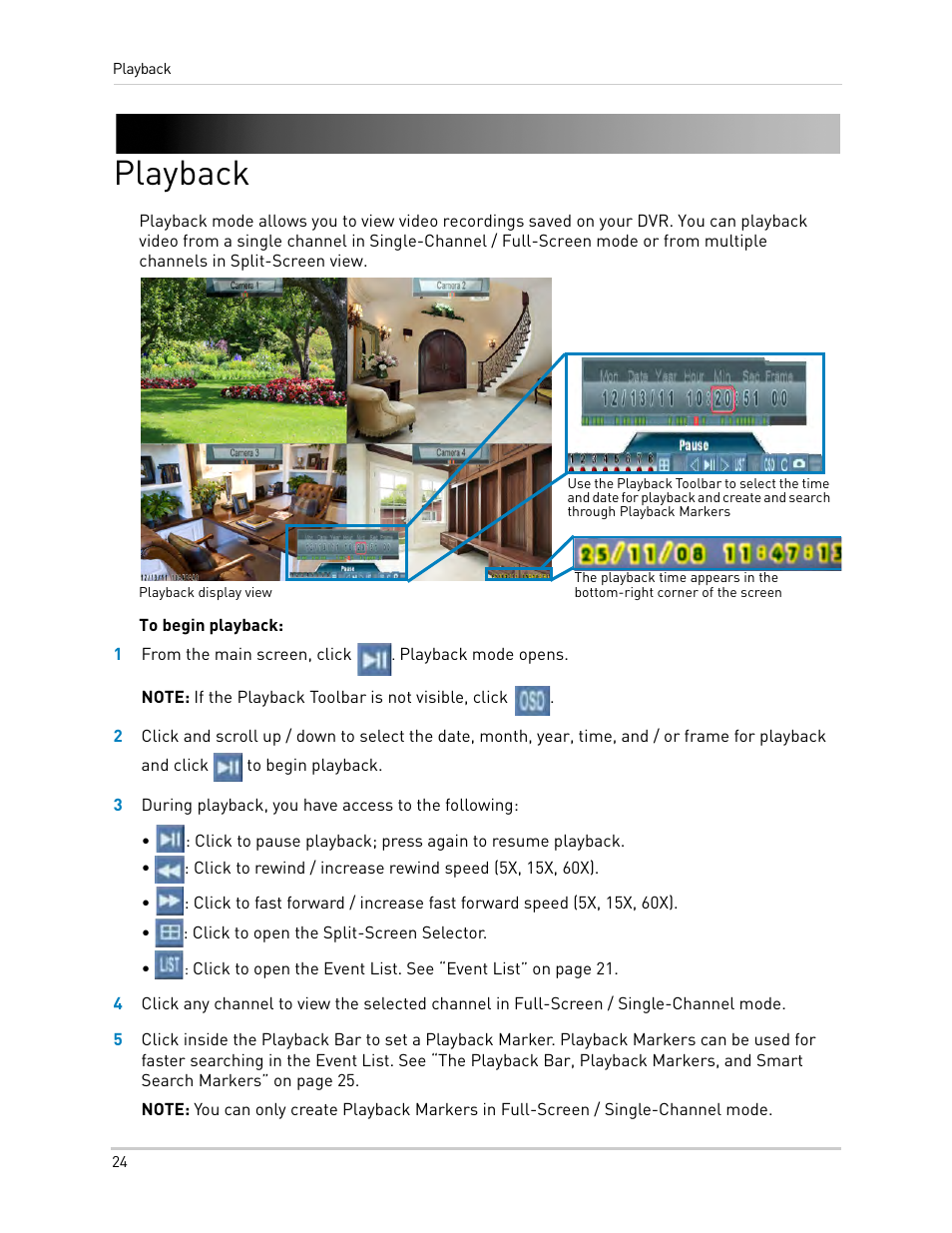 Playback | LOREX Technology LH330 EDGE2 User Manual | Page 42 / 144