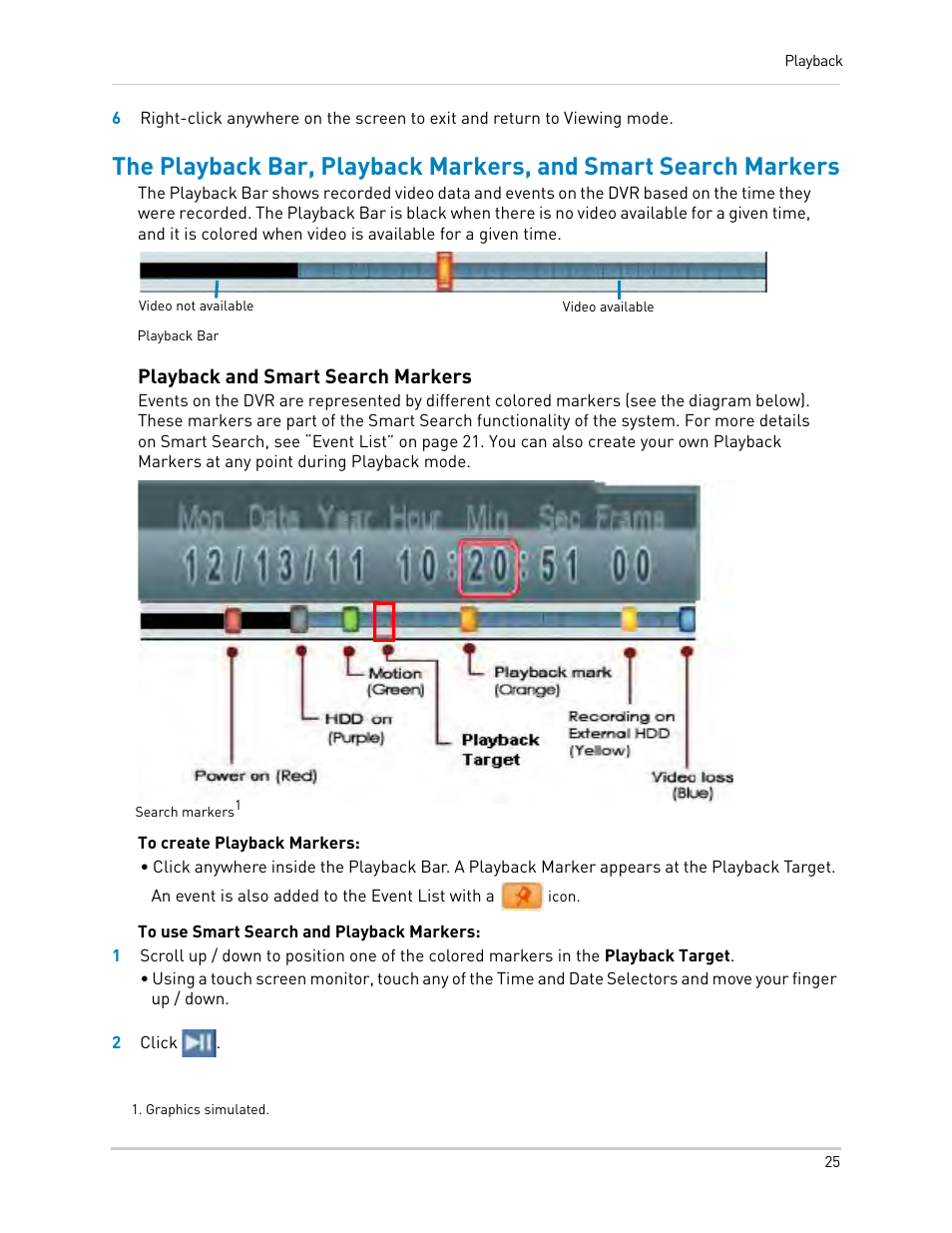 Playback and smart search markers | LOREX Technology LH330 EDGE2 User Manual | Page 43 / 144