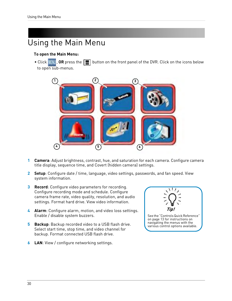 Using the main menu | LOREX Technology LH330 EDGE2 User Manual | Page 48 / 144