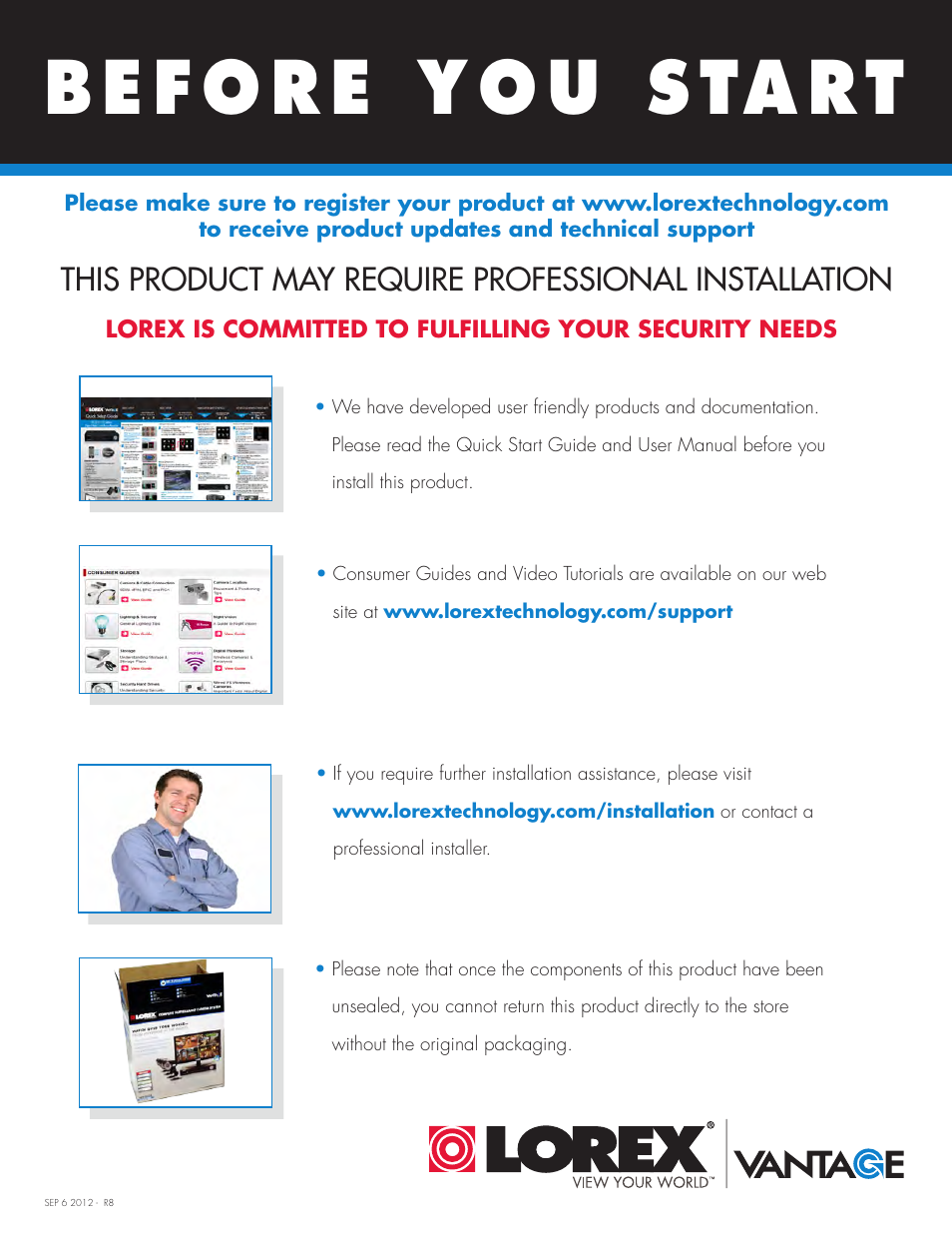 This product may require professional installation | LOREX Technology LH330 EDGE2 User Manual | Page 5 / 144