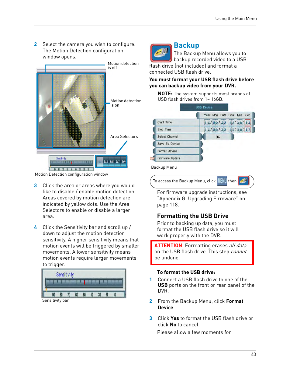 Backup, Formatting the usb drive | LOREX Technology LH330 EDGE2 User Manual | Page 61 / 144