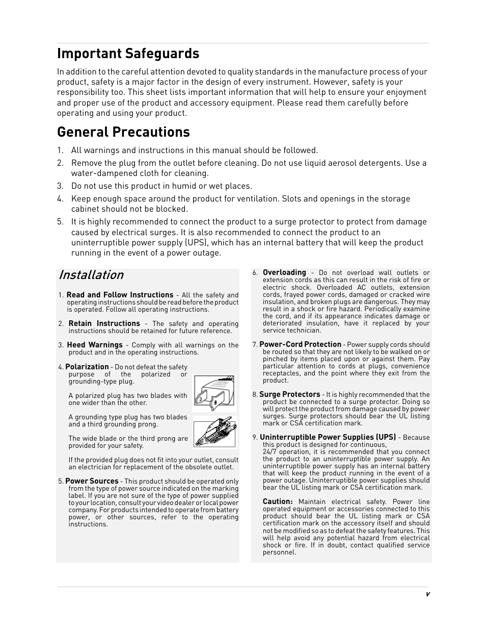 Important safeguards, General precautions, Installation | LOREX Technology LH330 EDGE2 User Manual | Page 7 / 144