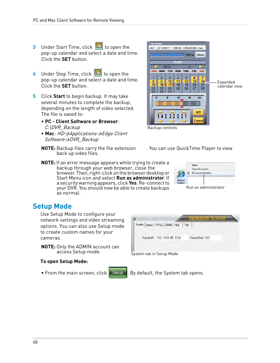 Setup mode | LOREX Technology LH330 EDGE2 User Manual | Page 86 / 144