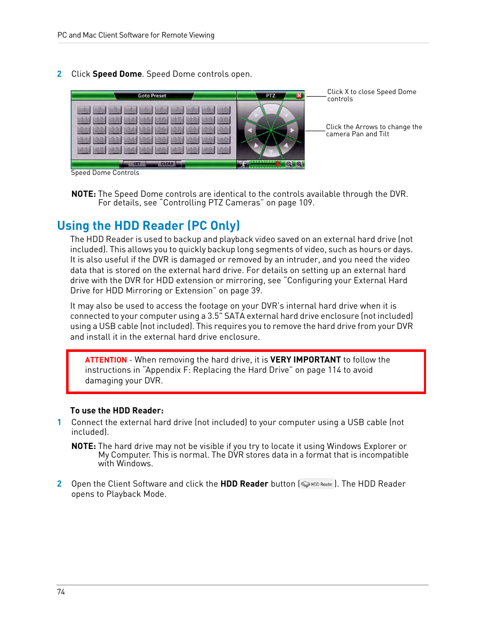 Using the hdd reader (pc only) | LOREX Technology LH330 EDGE2 User Manual | Page 92 / 144