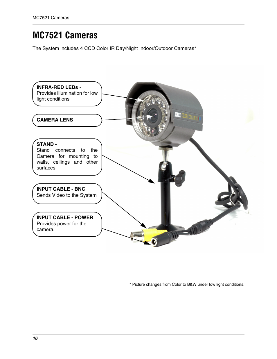 Mc7521 cameras | LOREX Technology L15LD400 User Manual | Page 16 / 59