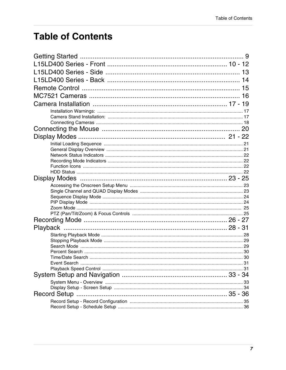 LOREX Technology L15LD400 User Manual | Page 7 / 59