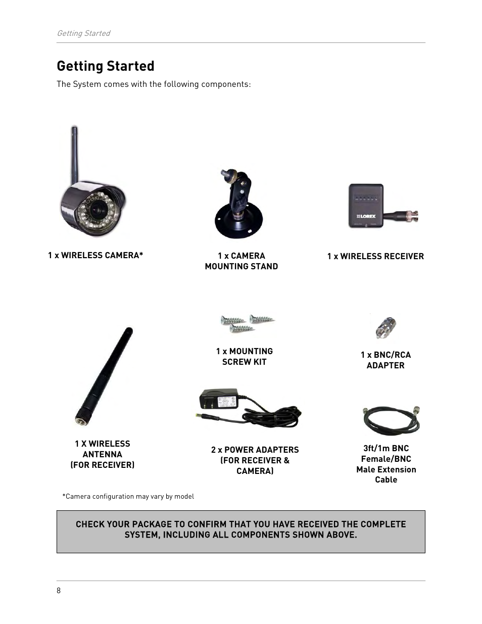 Getting started | LOREX Technology LW2100 User Manual | Page 12 / 30