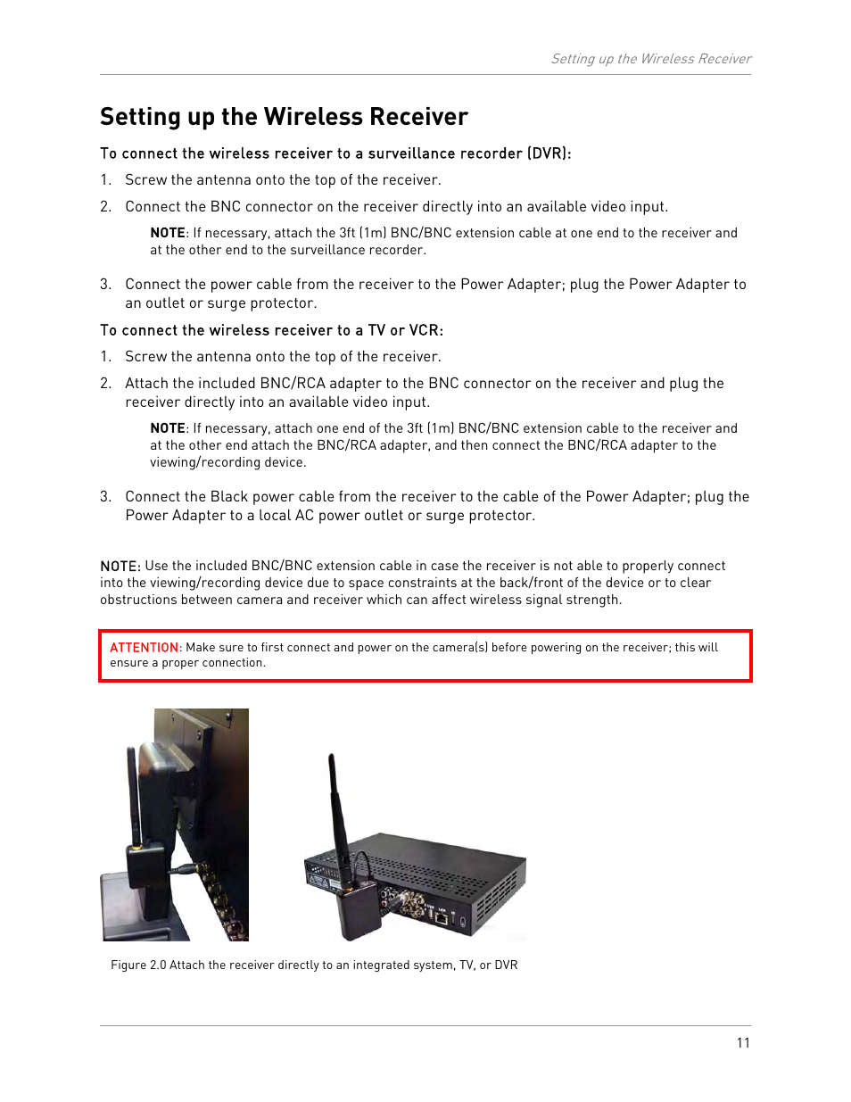 Setting up the wireless receiver | LOREX Technology LW2100 User Manual | Page 15 / 30