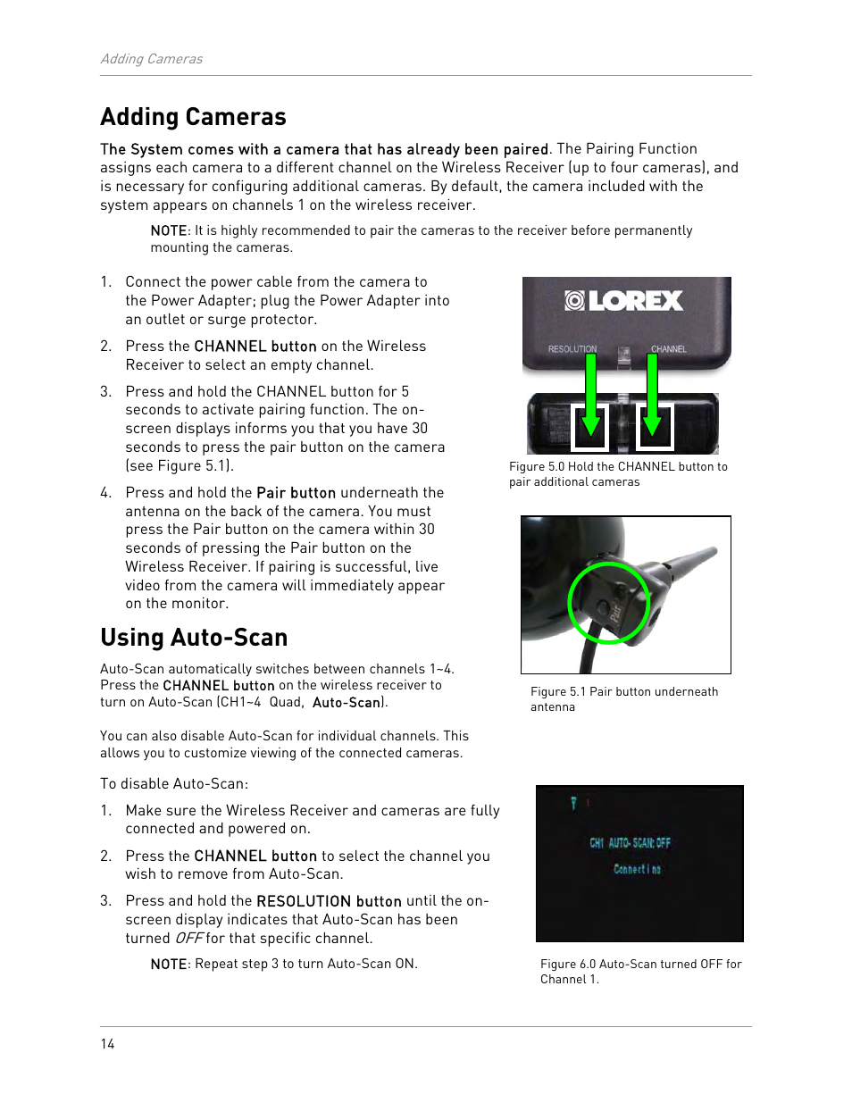 Adding cameras, Using auto-scan | LOREX Technology LW2100 User Manual | Page 18 / 30