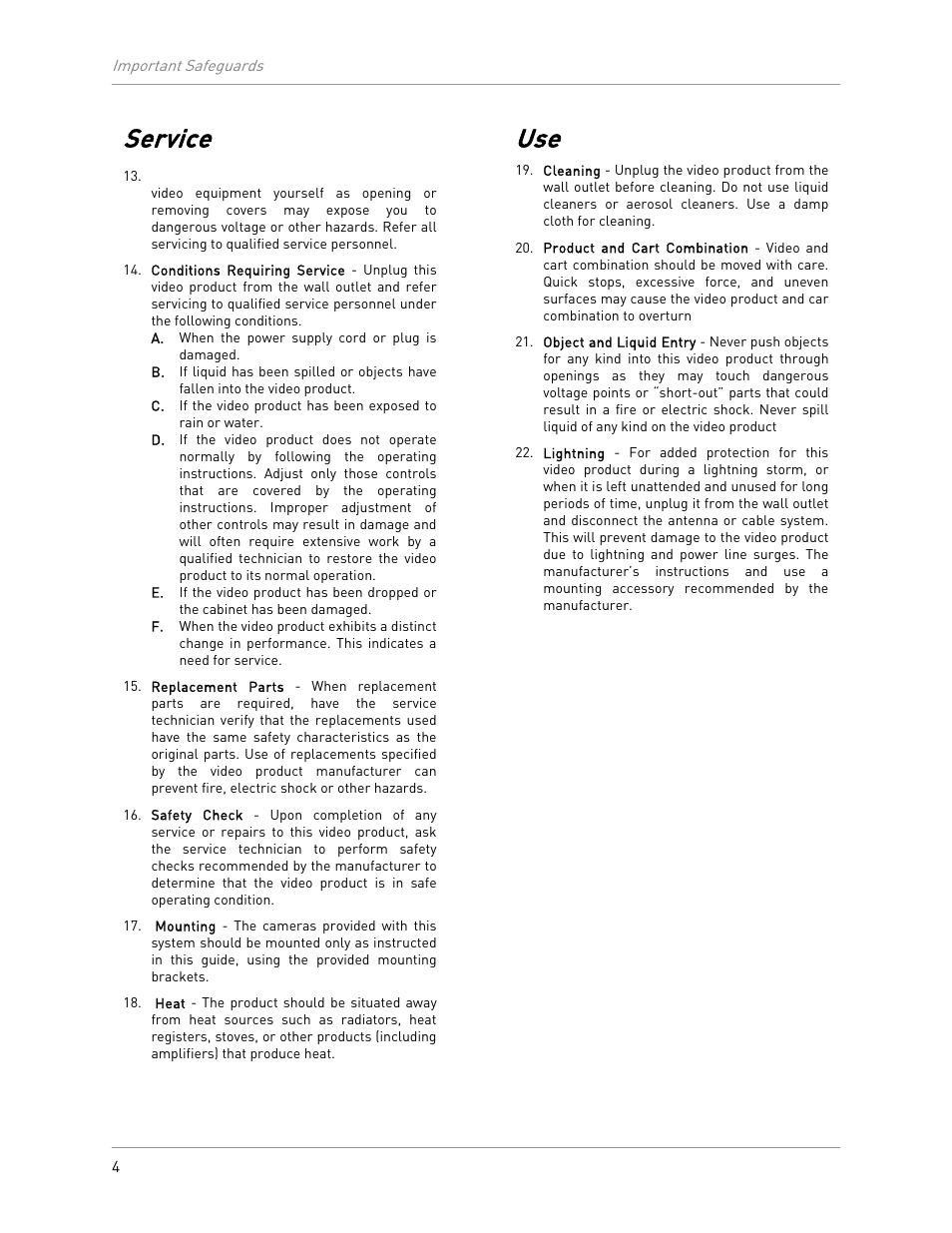 Service | LOREX Technology LW2100 User Manual | Page 8 / 30
