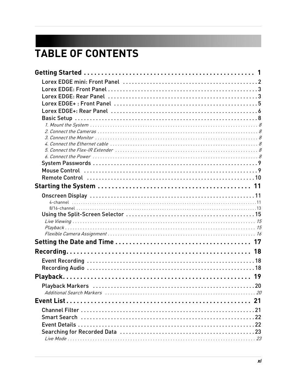 LOREX Technology NETWORK READY H.264 HIGH PERFORMANCE DIGITAL VIDEO SURVEILLANCE RECORDER LH300 Series User Manual | Page 11 / 130