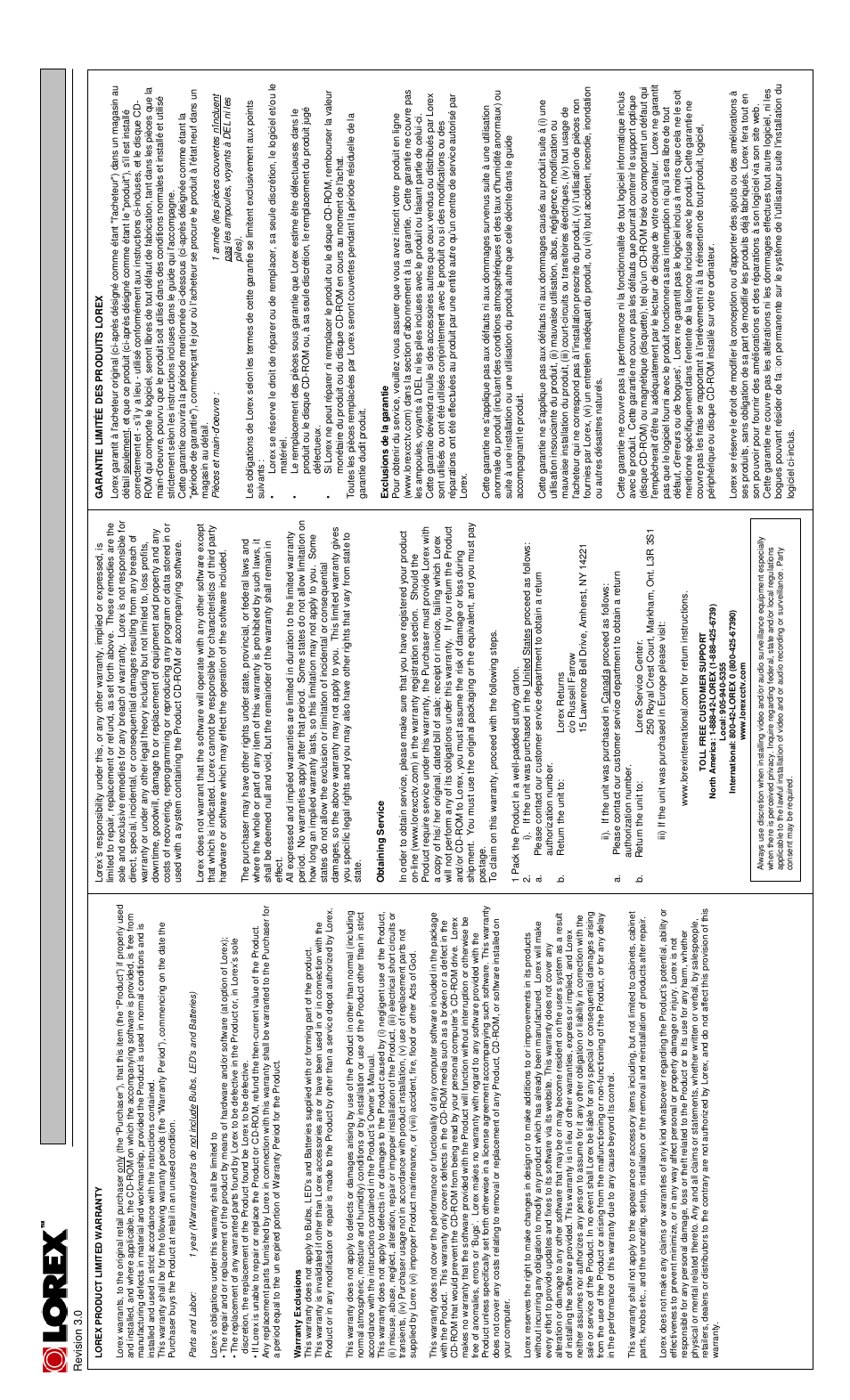 LOREX Technology NETWORK READY H.264 HIGH PERFORMANCE DIGITAL VIDEO SURVEILLANCE RECORDER LH300 Series User Manual | Page 127 / 130