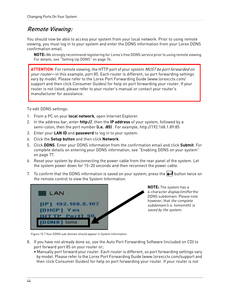 Remote viewing, Click the setup button and then click network | LOREX Technology NETWORK READY H.264 HIGH PERFORMANCE DIGITAL VIDEO SURVEILLANCE RECORDER LH300 Series User Manual | Page 58 / 130