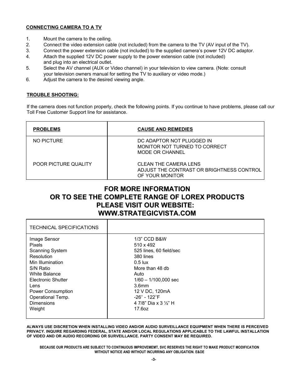 For more information | LOREX Technology VQ1032 User Manual | Page 4 / 4
