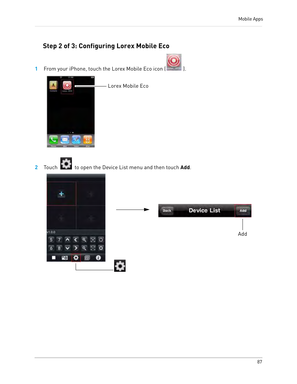 Step 2 of 3: configuring lorex mobile eco | LOREX Technology Lorex Digital Video Surveillance Recorder lh1 10 User Manual | Page 101 / 168