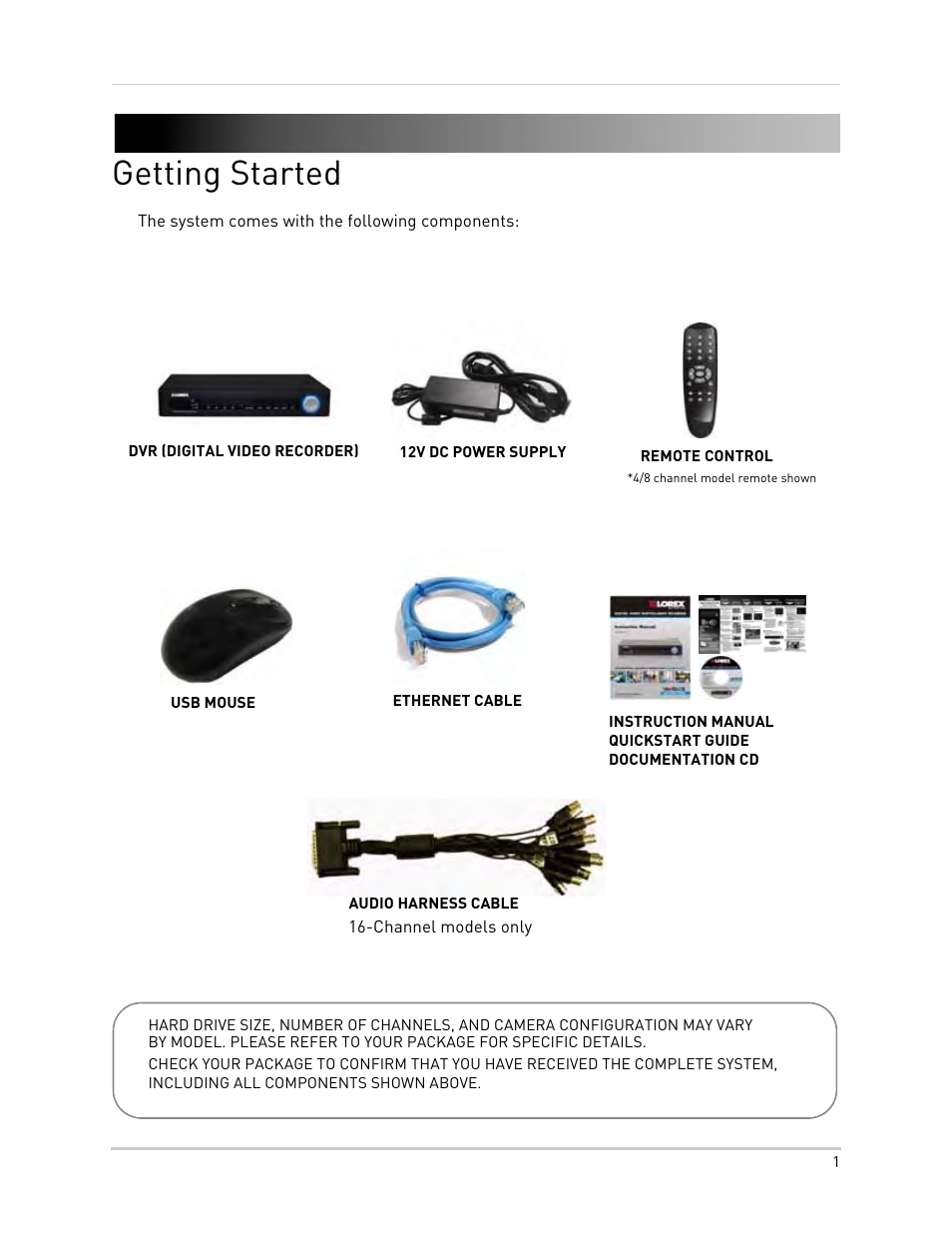 Getting started | LOREX Technology Lorex Digital Video Surveillance Recorder lh1 10 User Manual | Page 15 / 168