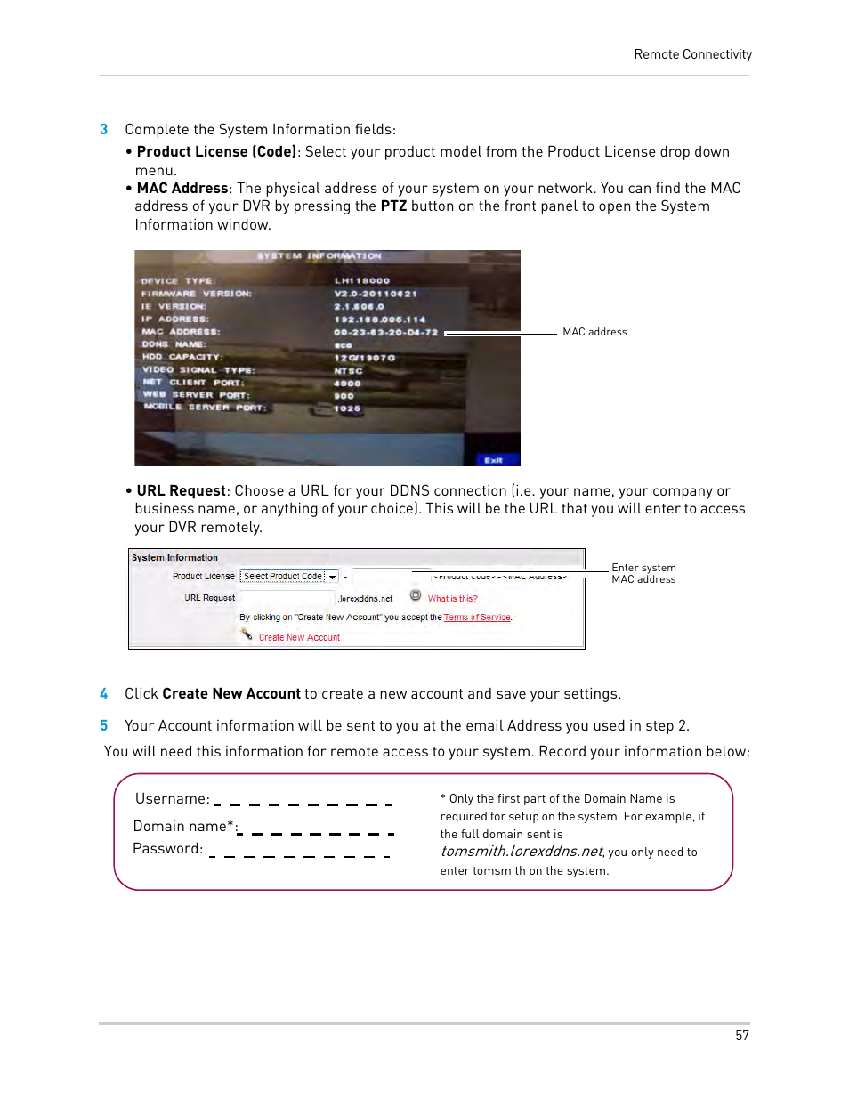 3 complete the system information fields | LOREX Technology Lorex Digital Video Surveillance Recorder lh1 10 User Manual | Page 71 / 168