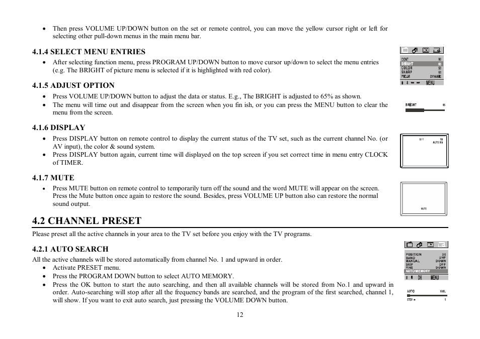 2 channel preset | Hyundai H-TV1407 User Manual | Page 12 / 48