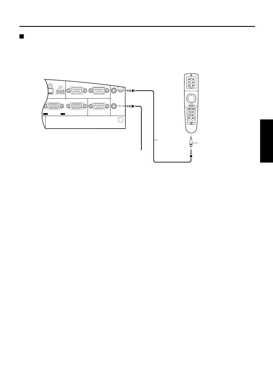 Using the remote control in wired mode, English | Luce PT-L6510E User Manual | Page 17 / 50