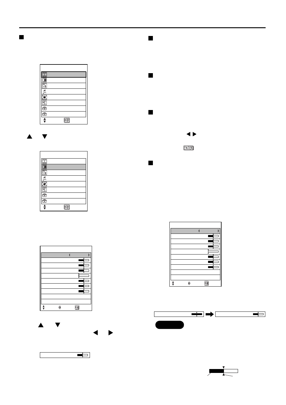 On-screen menus, Basic menu operations, Returning to the previous page | Menu items shown with white characters, Menu items setting, Reset the factory default | Luce PT-L6510E User Manual | Page 28 / 50
