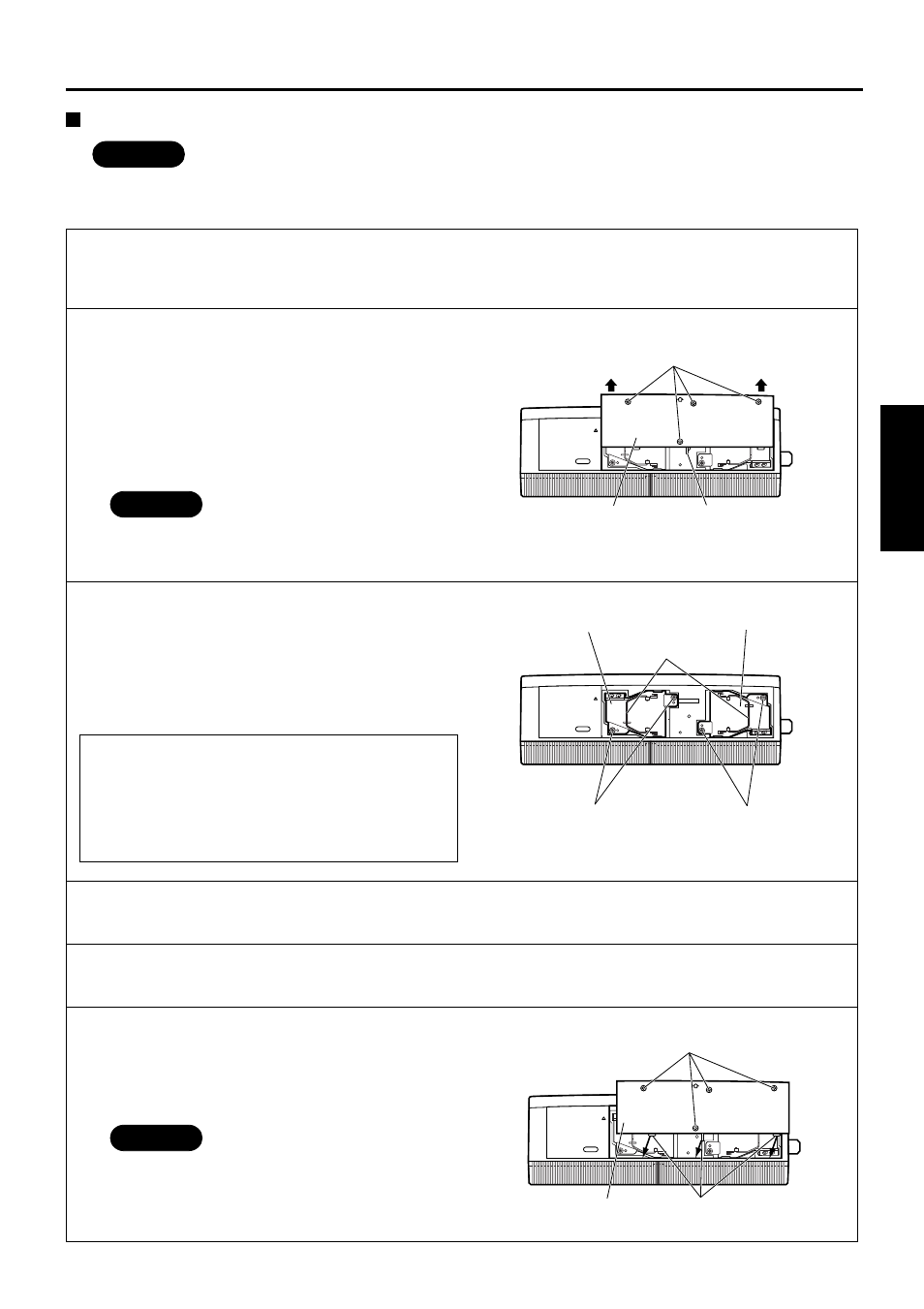 Caution, Lamp unit replacement steps | Luce PT-L6510E User Manual | Page 43 / 50