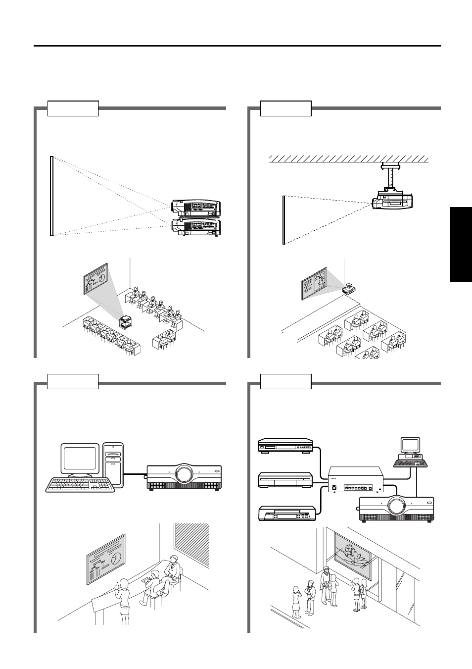 Example of system up, English, System 1 | System 2, System 3, System 4 | Luce PT-L6510E User Manual | Page 9 / 50