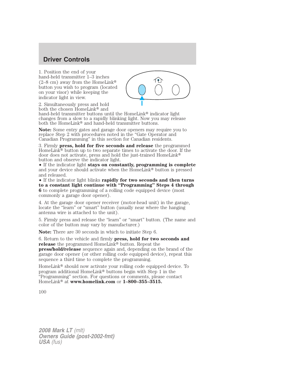 Driver controls | Lincoln 2008 Mark LT User Manual | Page 100 / 328