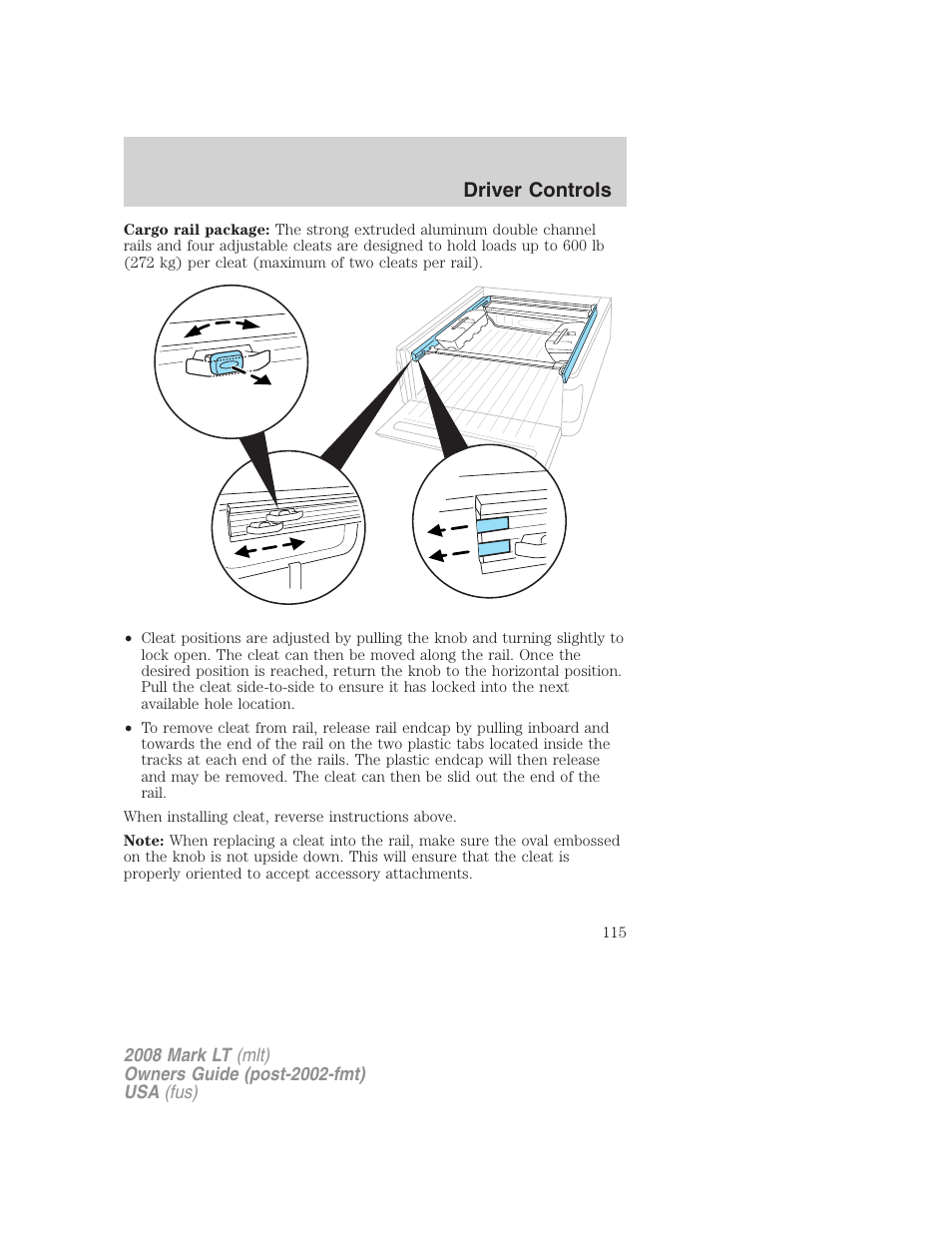 Driver controls | Lincoln 2008 Mark LT User Manual | Page 115 / 328
