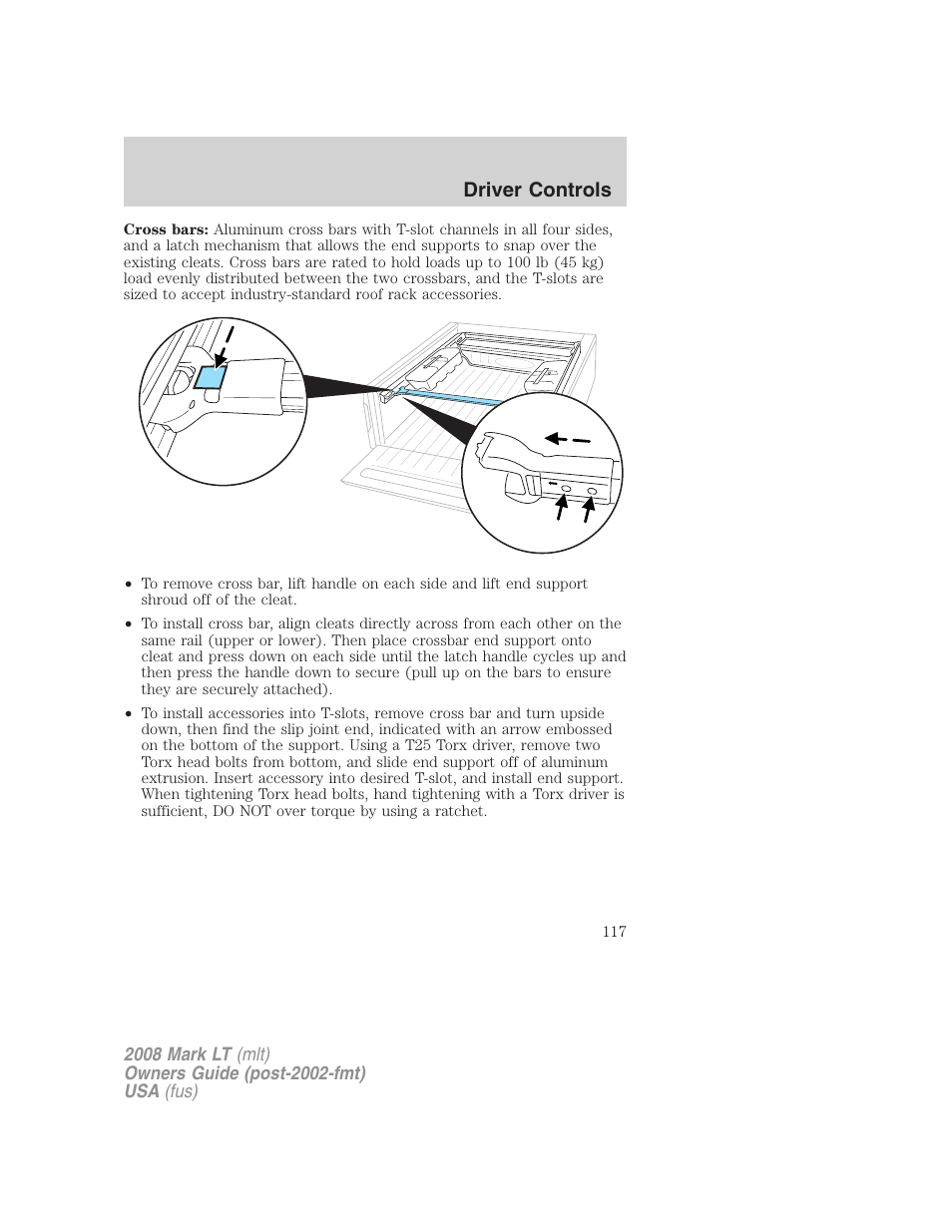 Driver controls | Lincoln 2008 Mark LT User Manual | Page 117 / 328