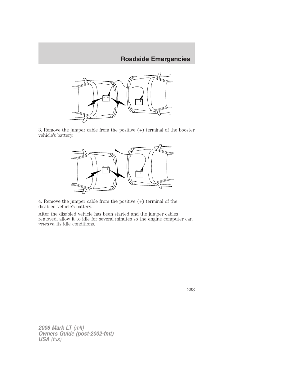 Roadside emergencies | Lincoln 2008 Mark LT User Manual | Page 263 / 328