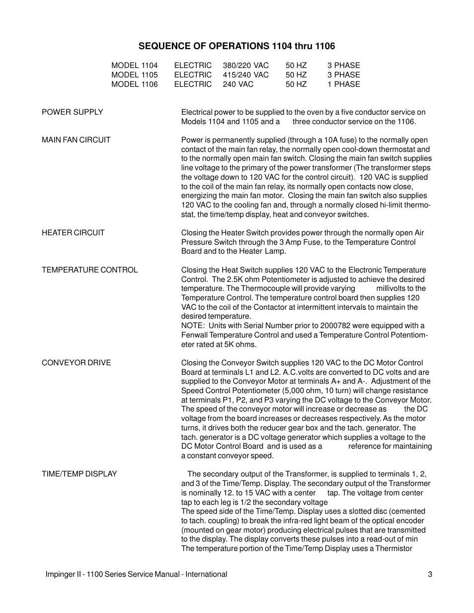 Lincoln Impinger Conveyor Ovens 1100 Series User Manual | Page 3 / 92