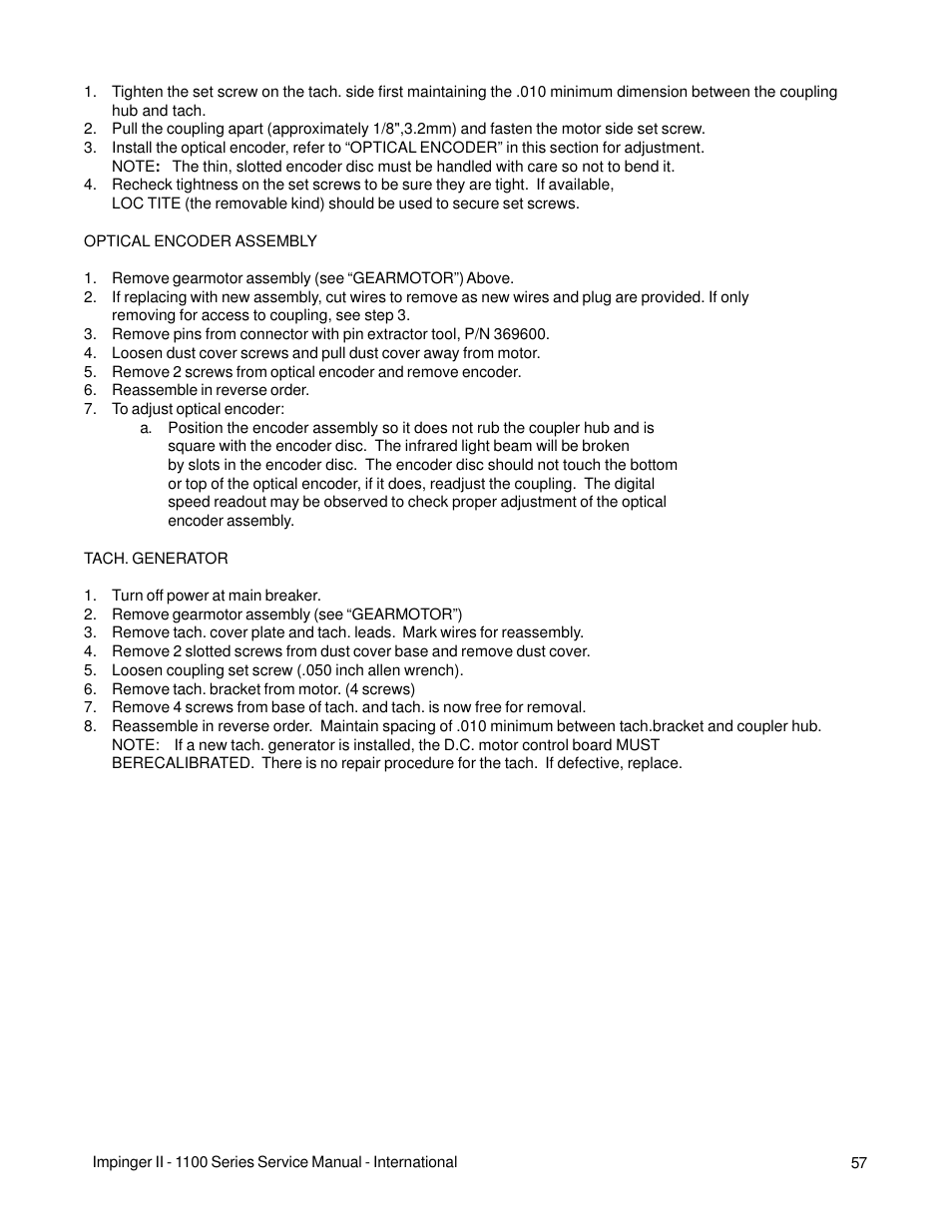 Lincoln Impinger Conveyor Ovens 1100 Series User Manual | Page 57 / 92